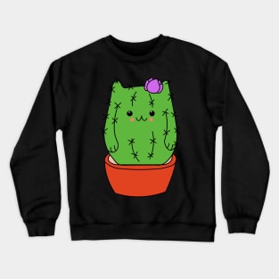 Kawaii Cactus Kitty Cat Succulent Cacti Crewneck Sweatshirt